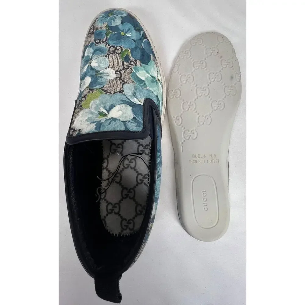 Gucci Supreme Canvas Slip-on US 6 Bloom Flower Print SPB-CA 355693